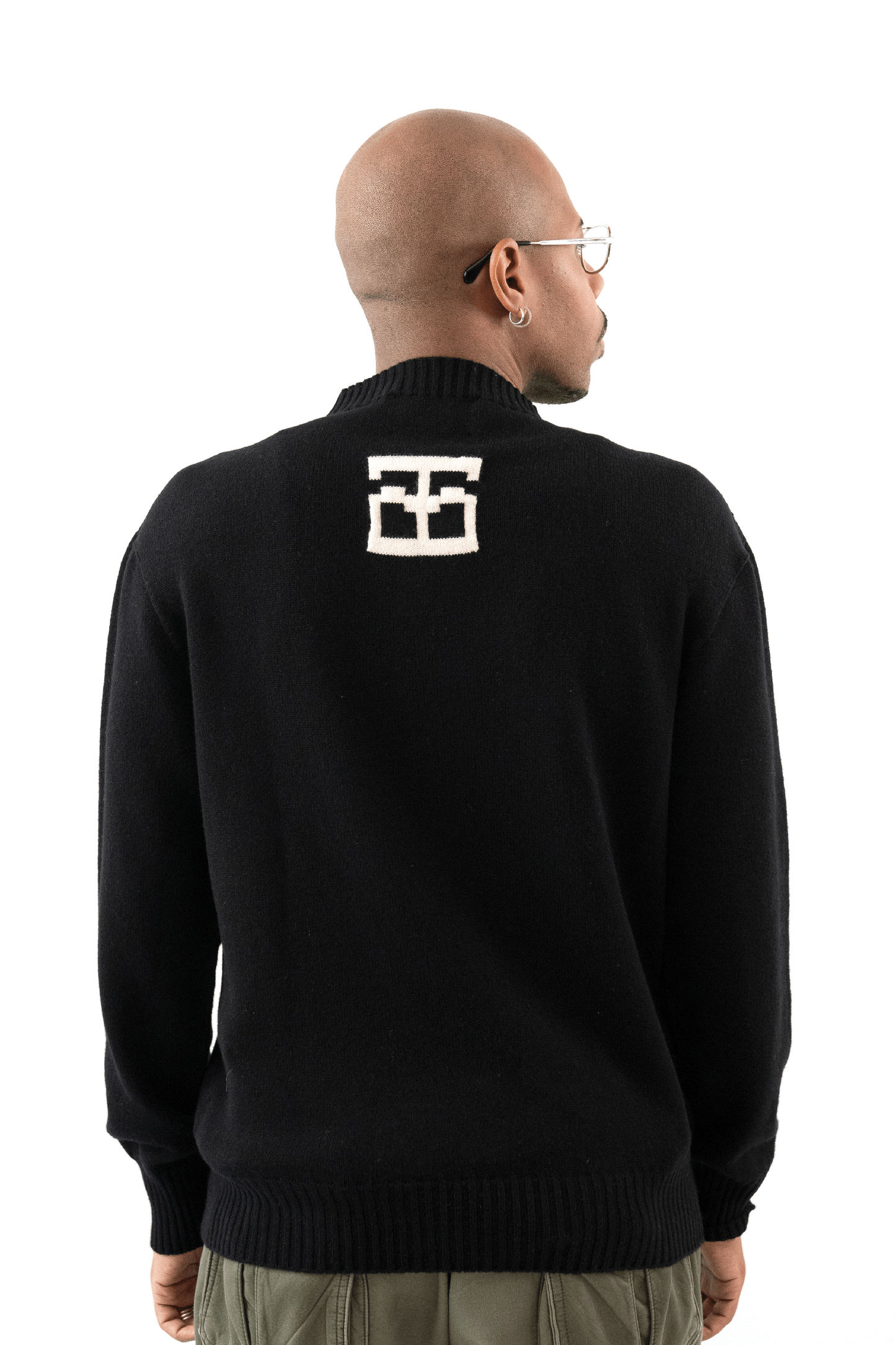 Jacquard Tigerbob Sword Sweater // Black/White