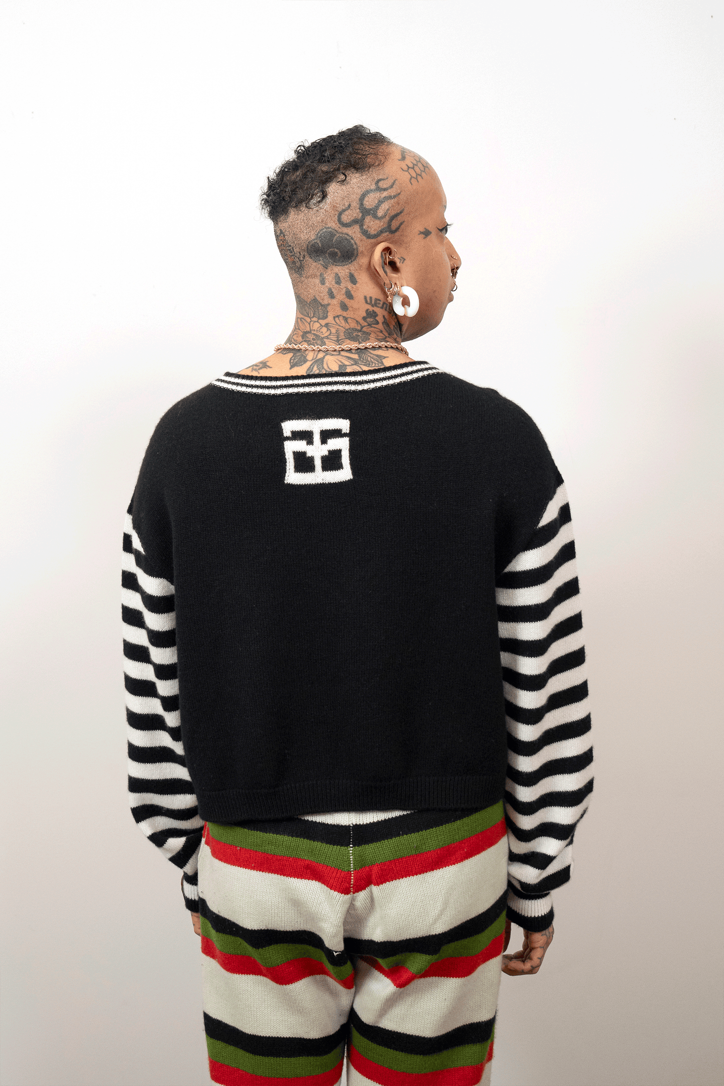 Tigerbob Cropped Sweater // Ink/Paper