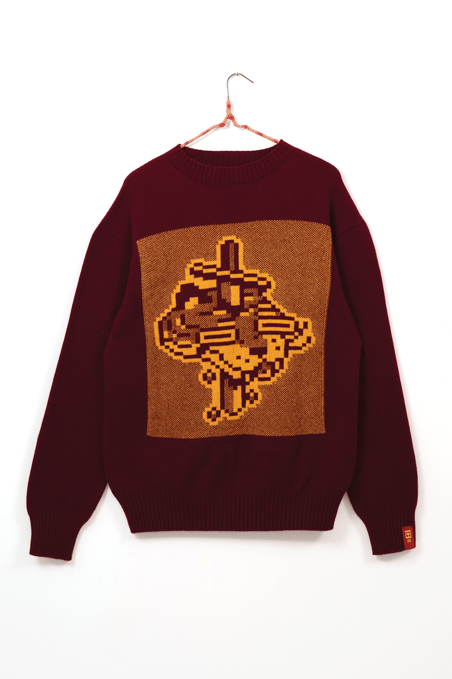 Jacquard Tigerbob Sword Sweater // Burgundy/Ochre