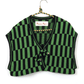 Cropped Green/Black Sleeveless Cardigan // OOAK