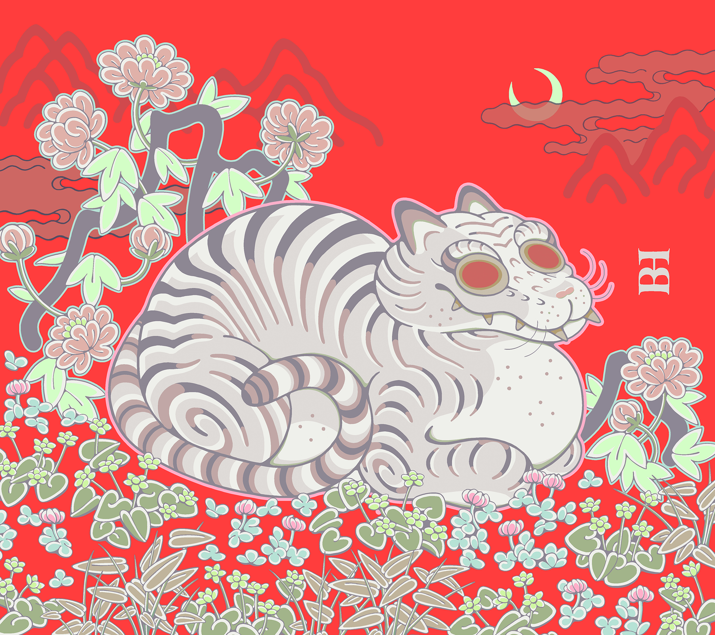Tigerbob Art Print // Ghost Tiger