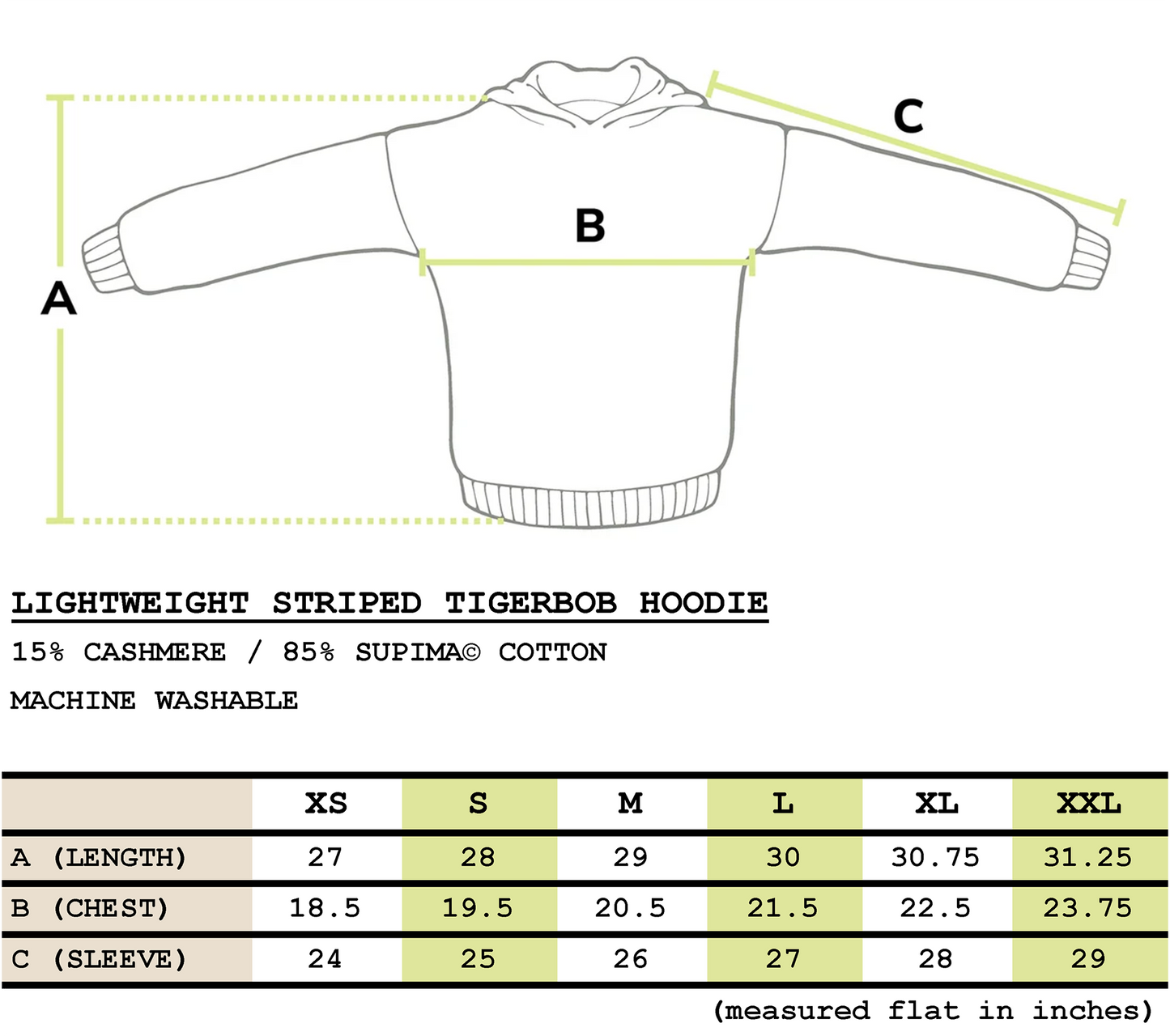 Lightweight Striped Tigerbob Hoodie // Fire/Lime