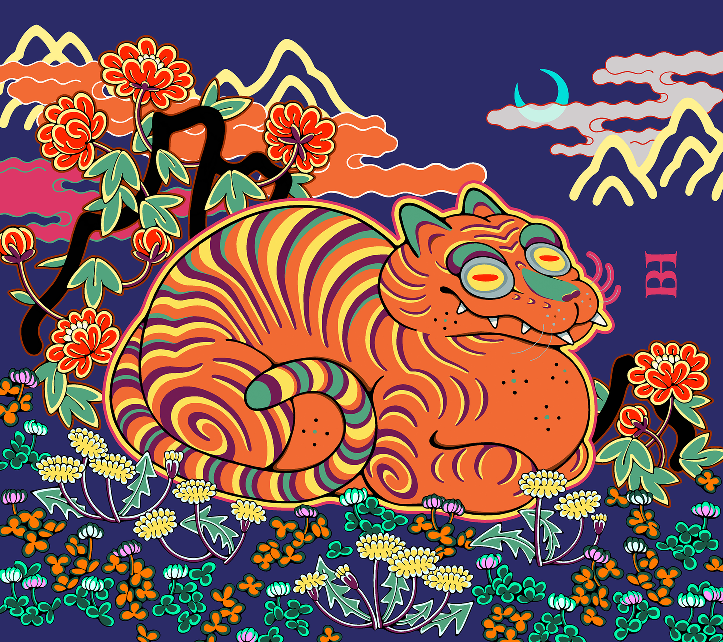Tigerbob Art Print // Magma Tiger