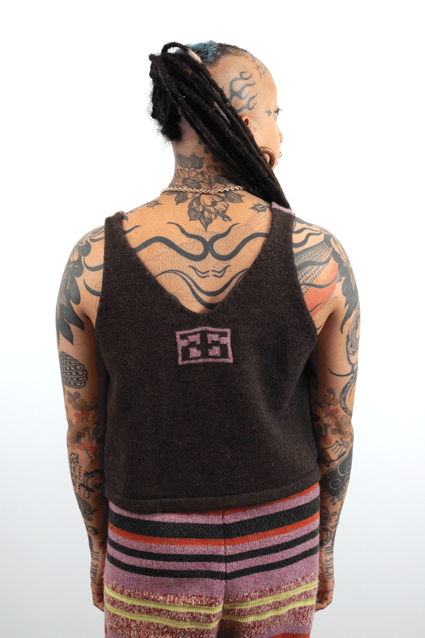 Purple/Brown Cropped Sleeveless Tigerbob Jersey // Handmade