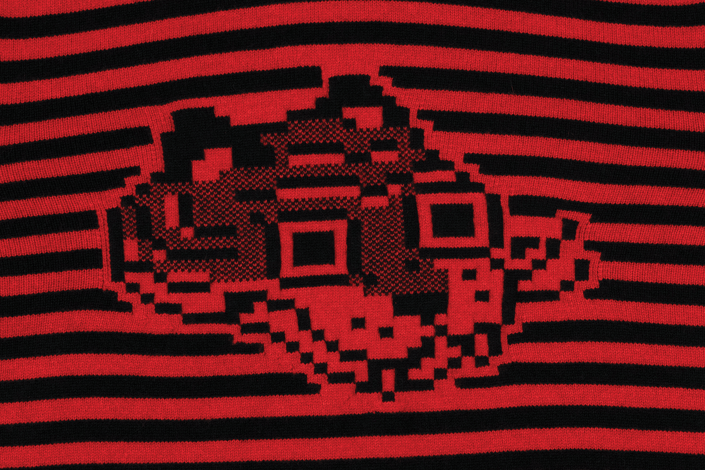Super Striped - Jacquard Tigerbob Hoodie // Black/Scarlet