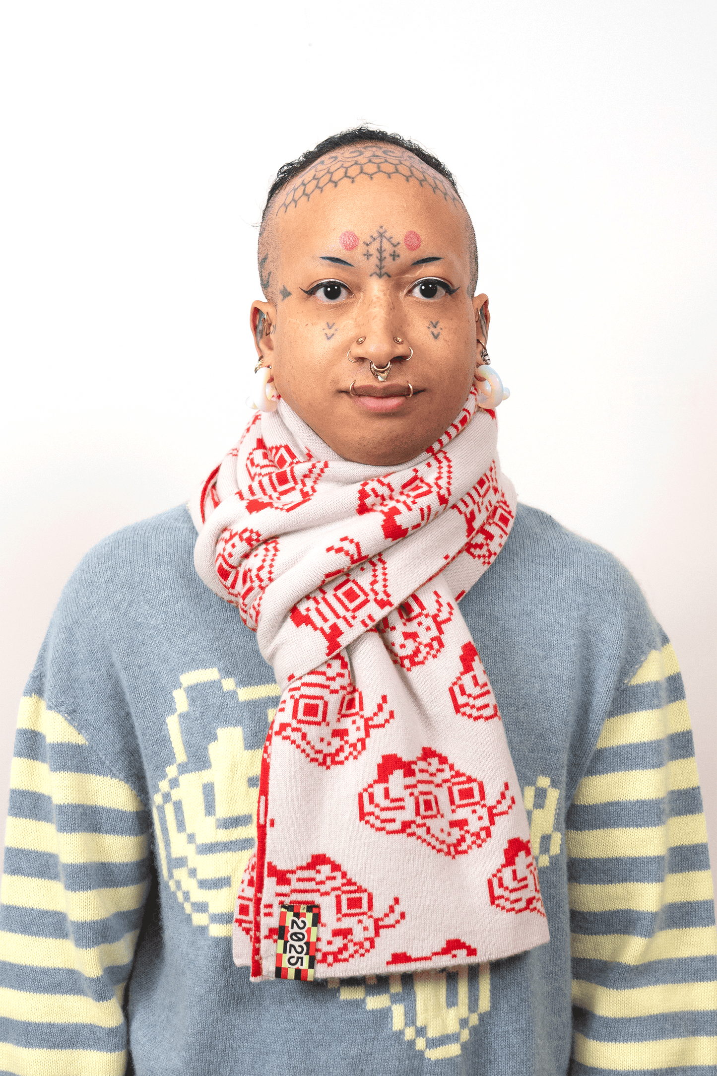 Tigerbob Reversible Scarf // Fire/Silver