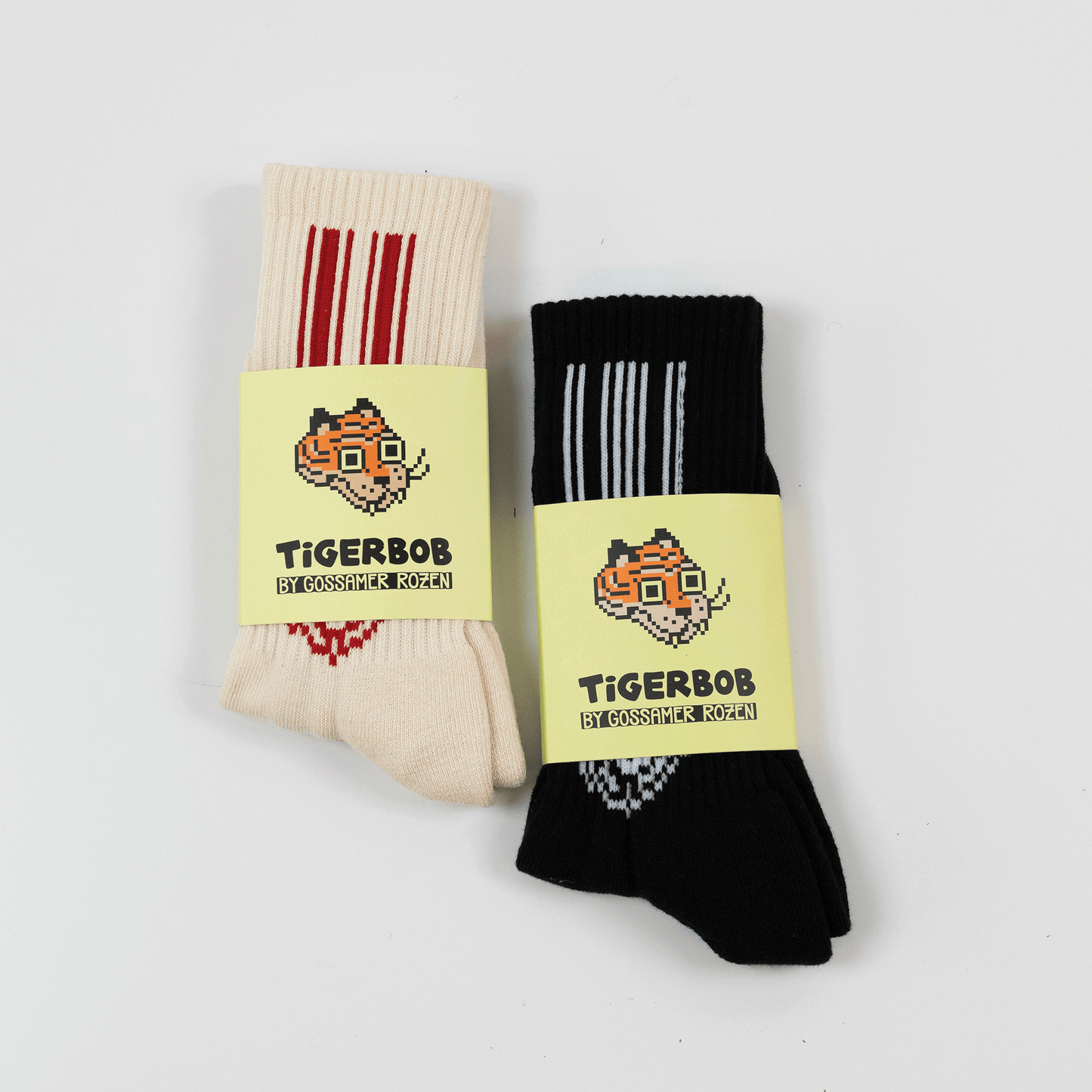 Tigerbob Long Eyes Athletic Socks // Black/White