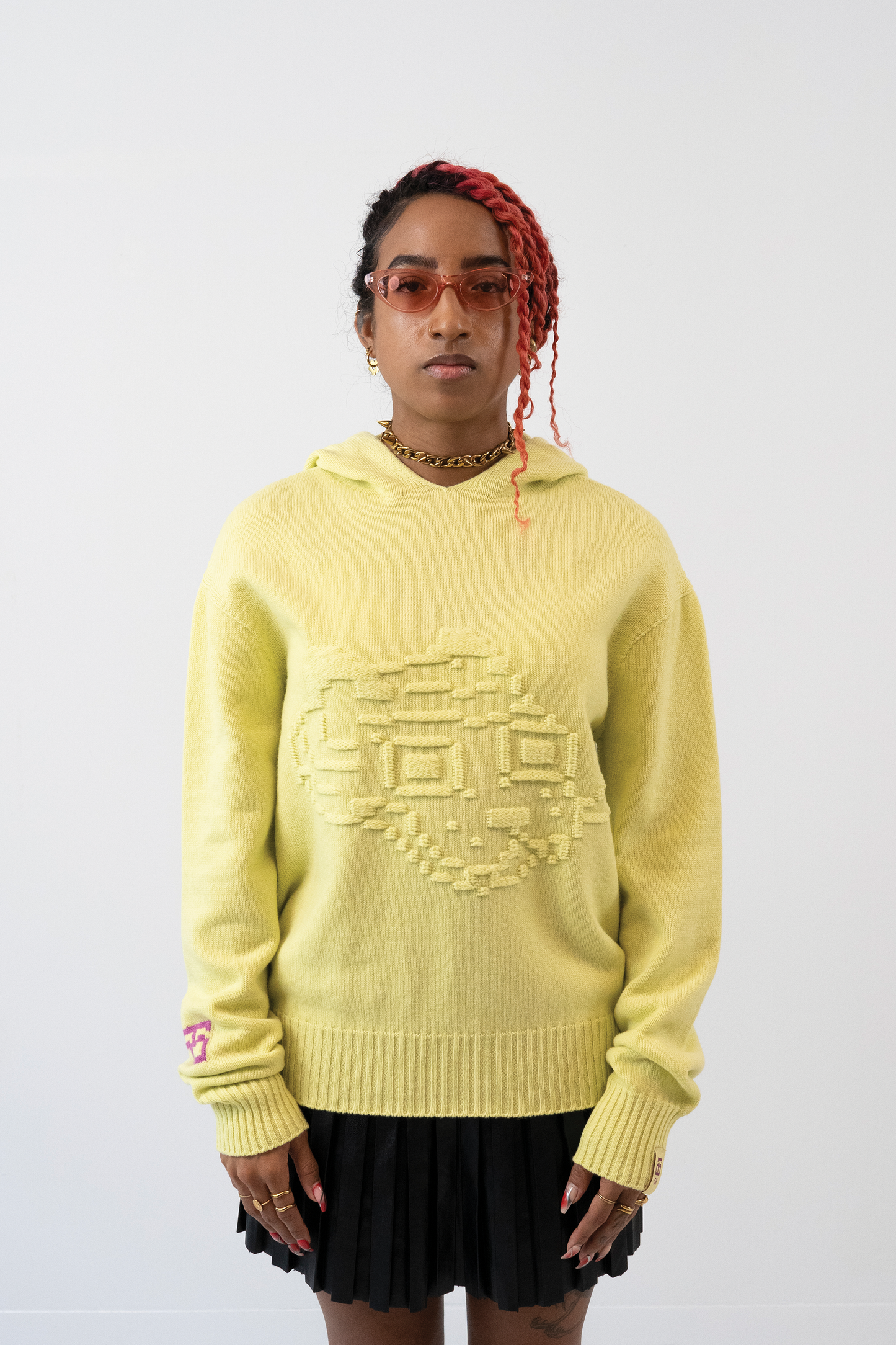 Embossed Tigerbob Hoodie // Pollen
