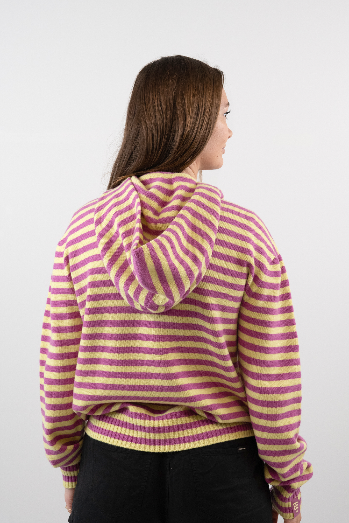 Super Striped - Jacquard Tigerbob Hoodie // Orchid/Pollen