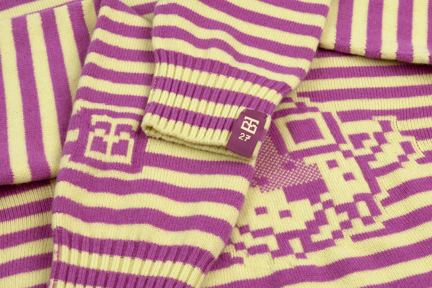 Super Striped - Jacquard Tigerbob Hoodie // Orchid/Pollen