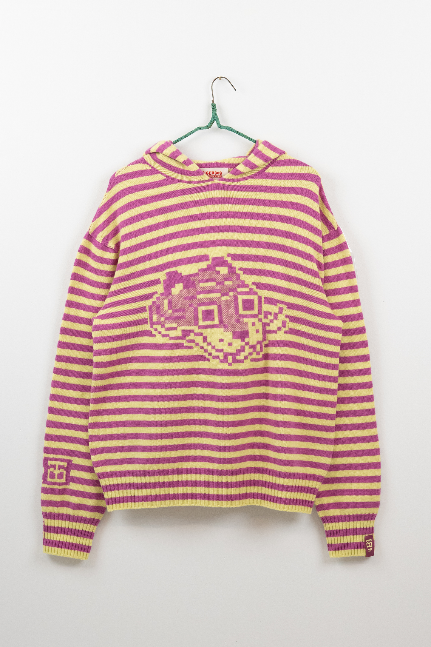 Super Striped - Jacquard Tigerbob Hoodie // Orchid/Pollen