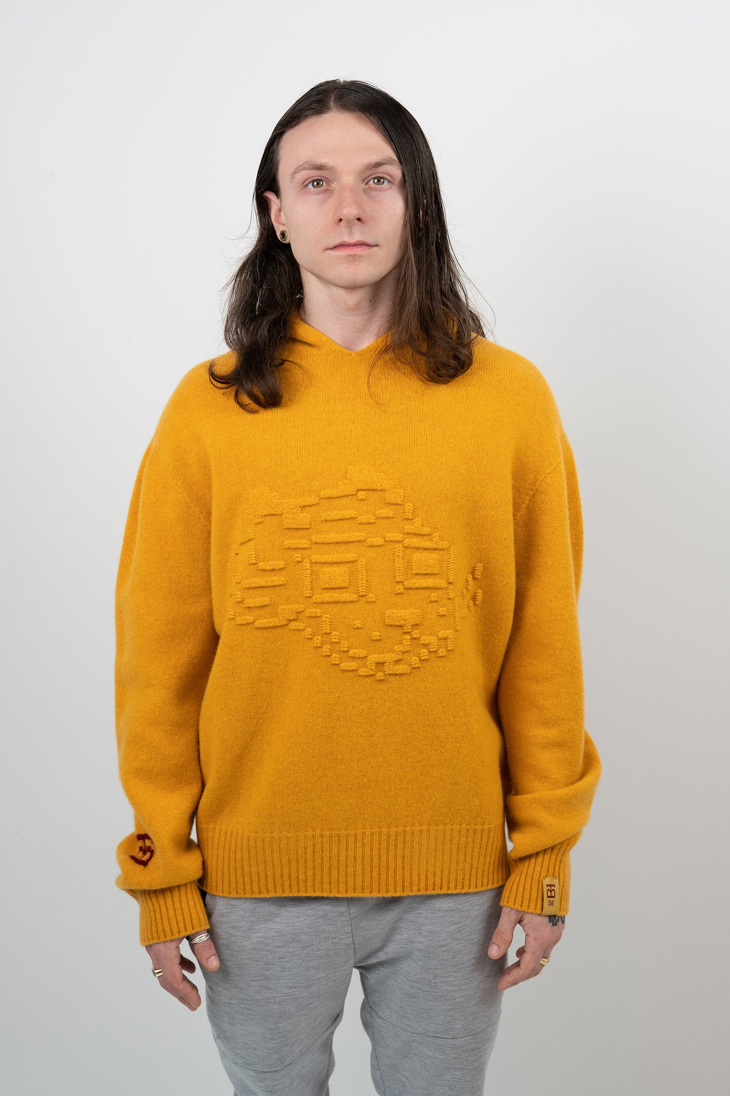 Embossed Tigerbob Hoodie // Ochre
