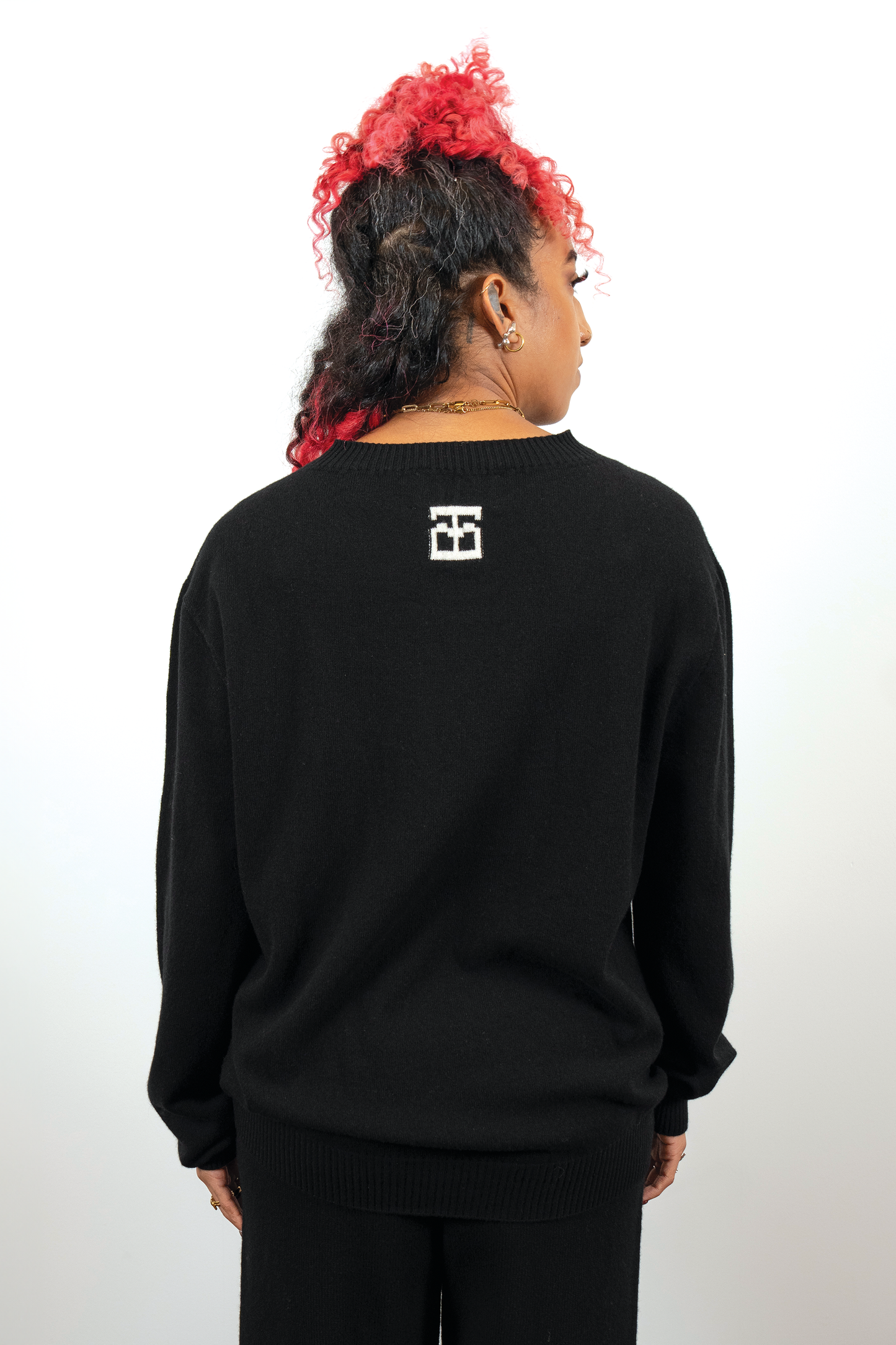 Monogram Crewneck // Black/White