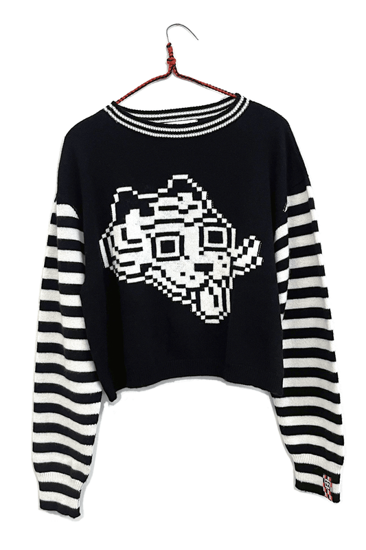 Tigerbob Cropped Sweater // Ink/Paper