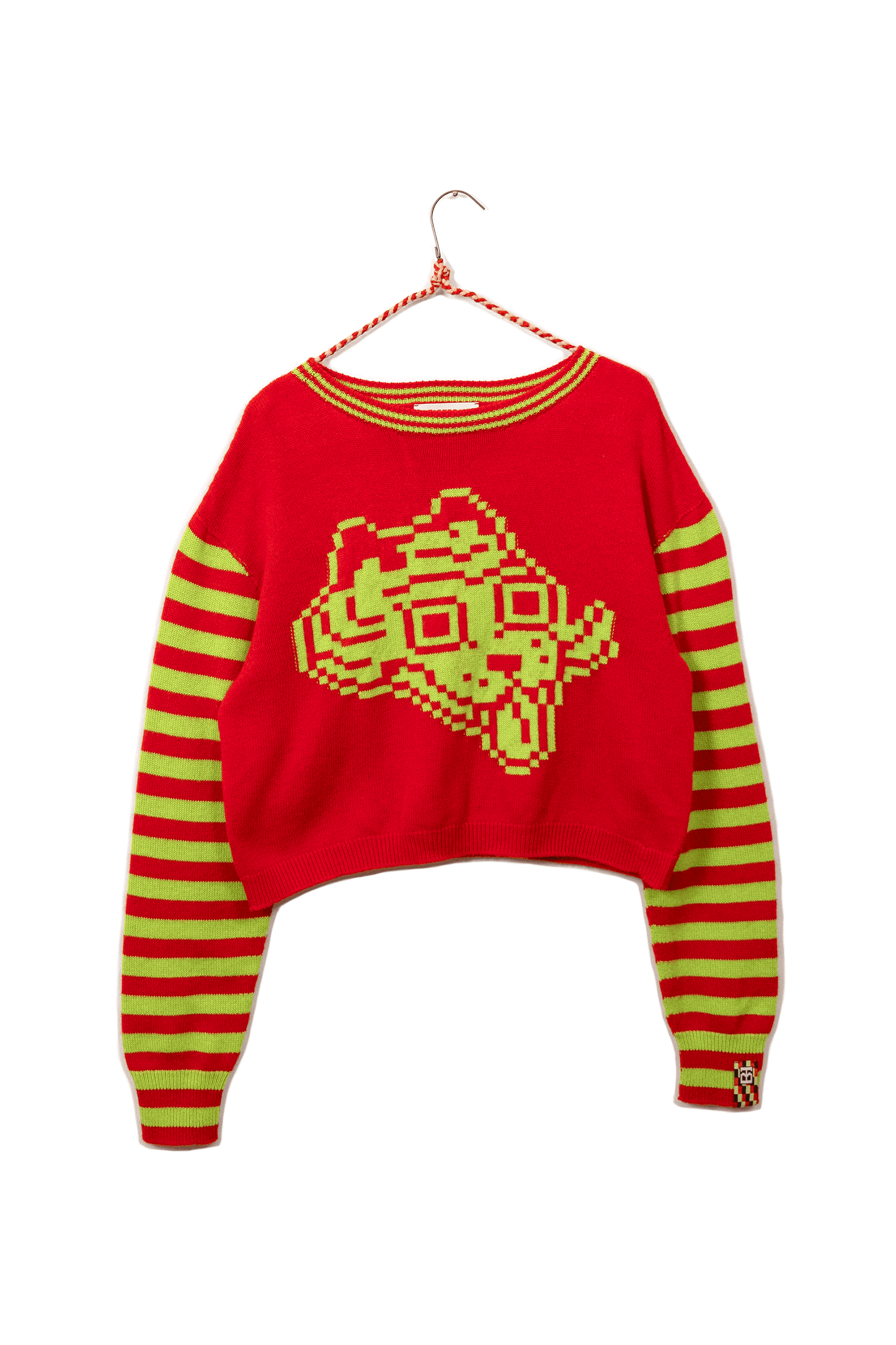 Tigerbob Cropped Sweater // Fire/Lime