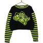 Tigerbob Cropped Sweater // Ink/Lime