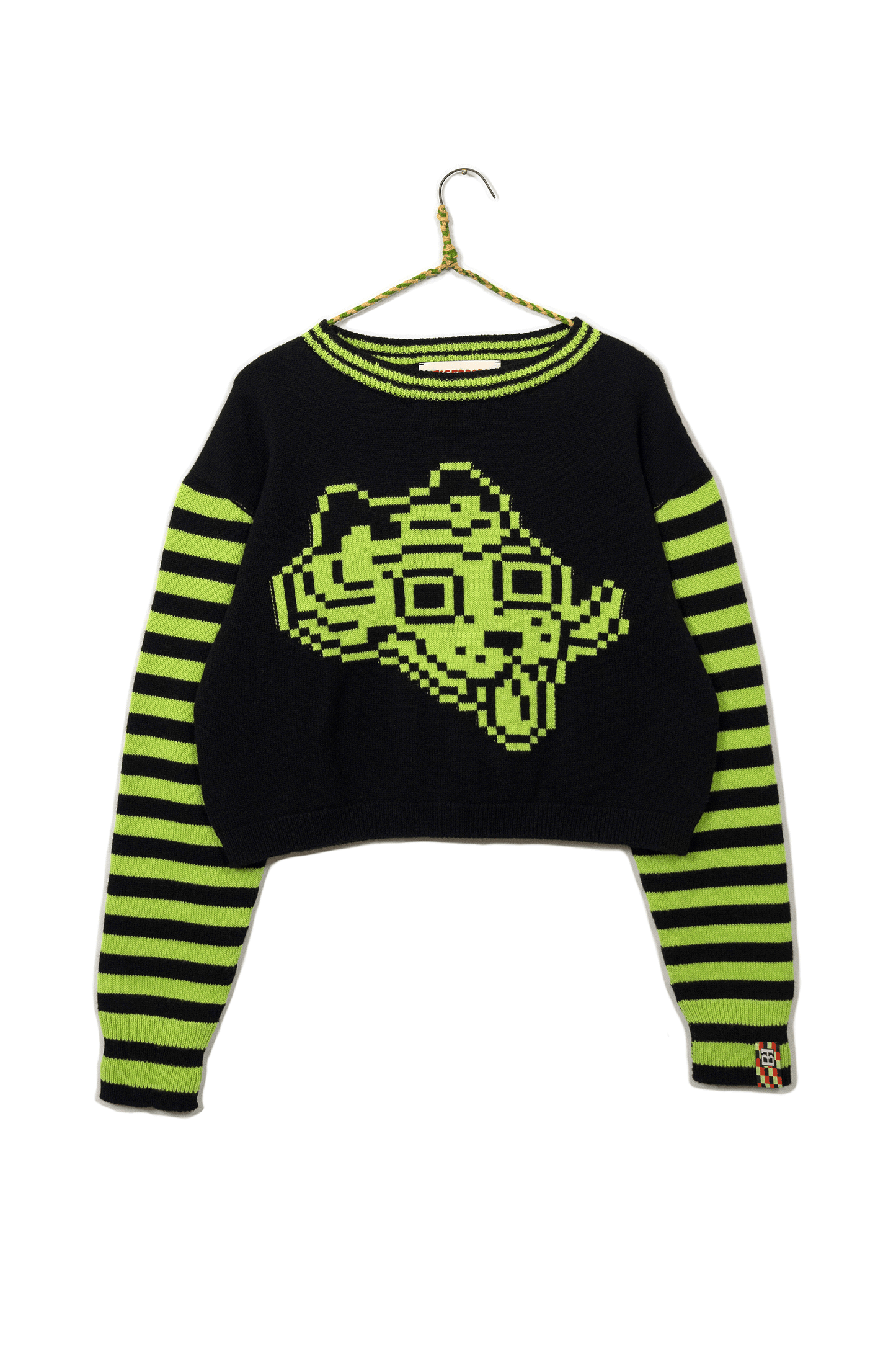 Tigerbob Cropped Sweater // Ink/Lime