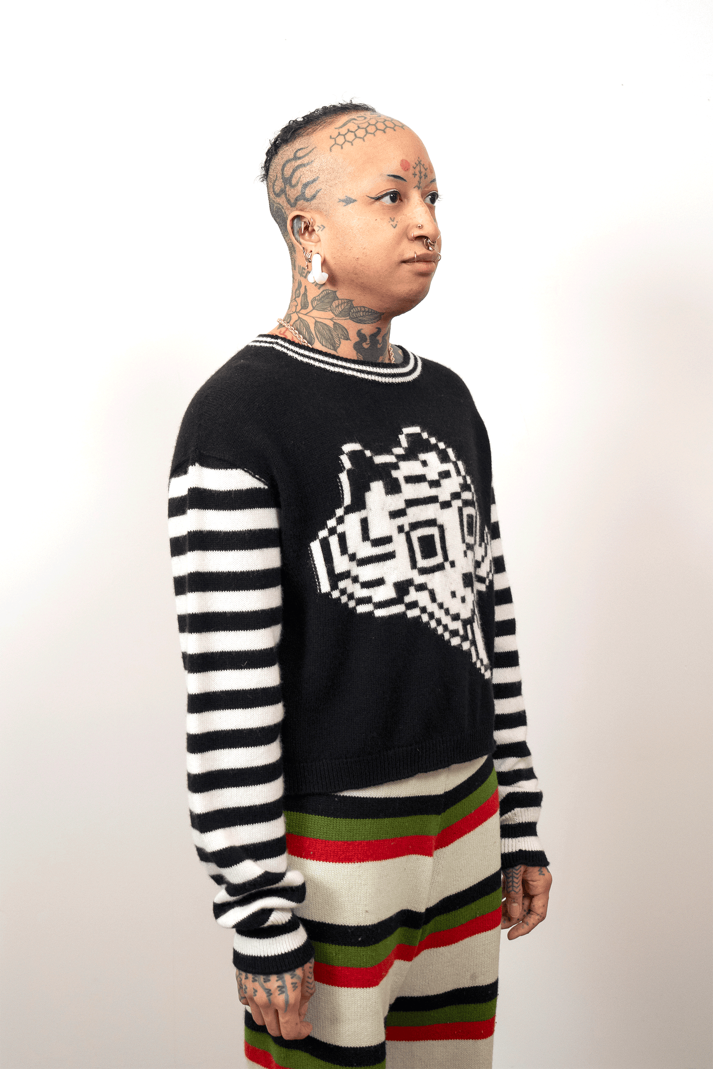 Tigerbob Cropped Sweater // Ink/Paper