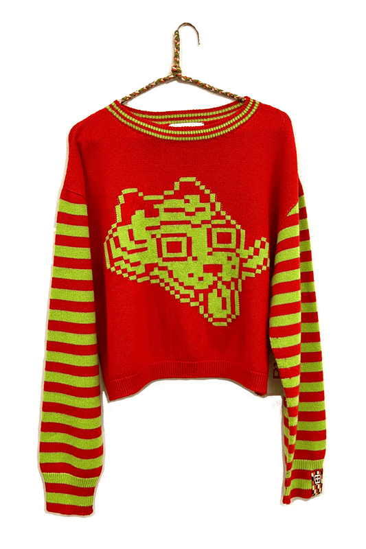 Tigerbob Cropped Sweater // Fire/Lime