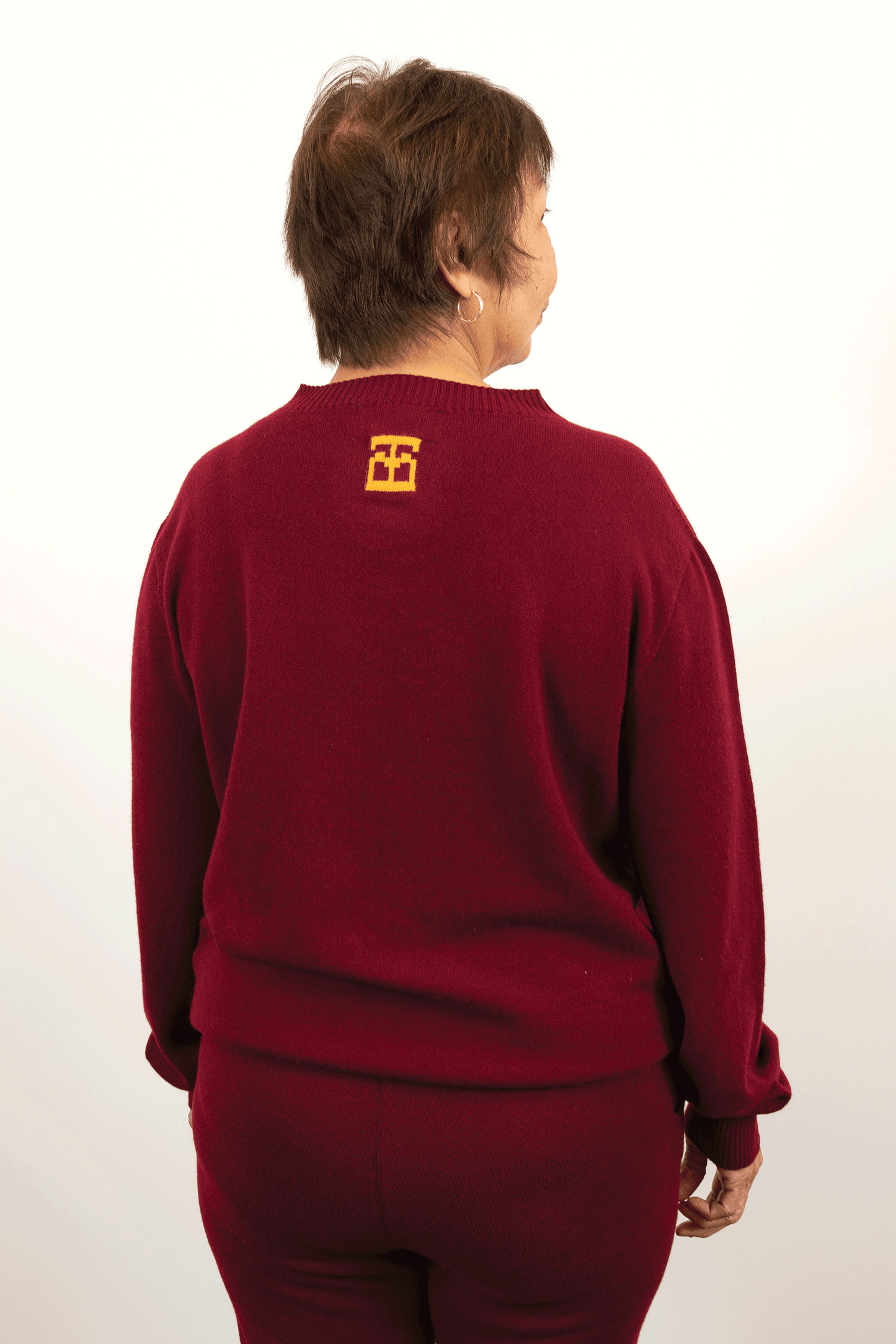 Monogram Crewneck // Burgundy/Ochre