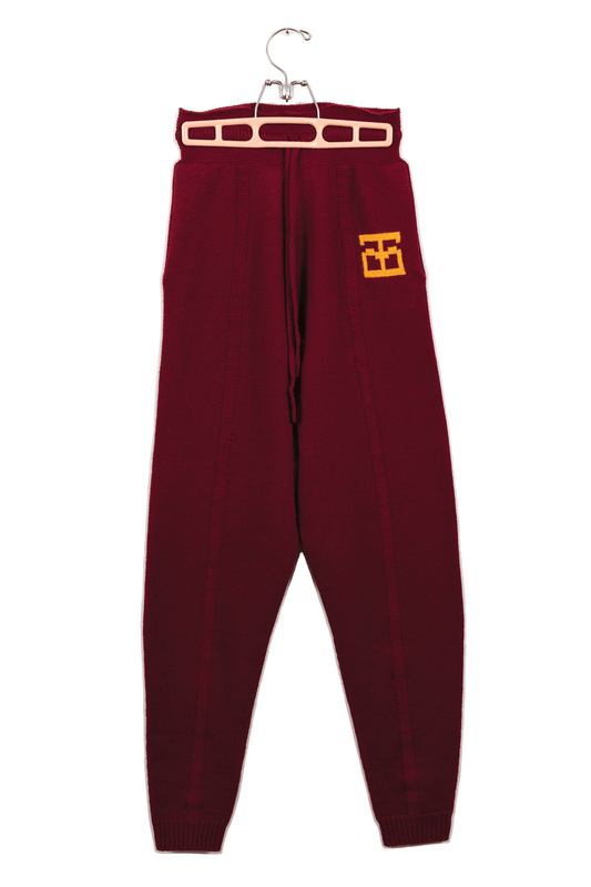 Monogram Joggers // Burgundy/Ochre