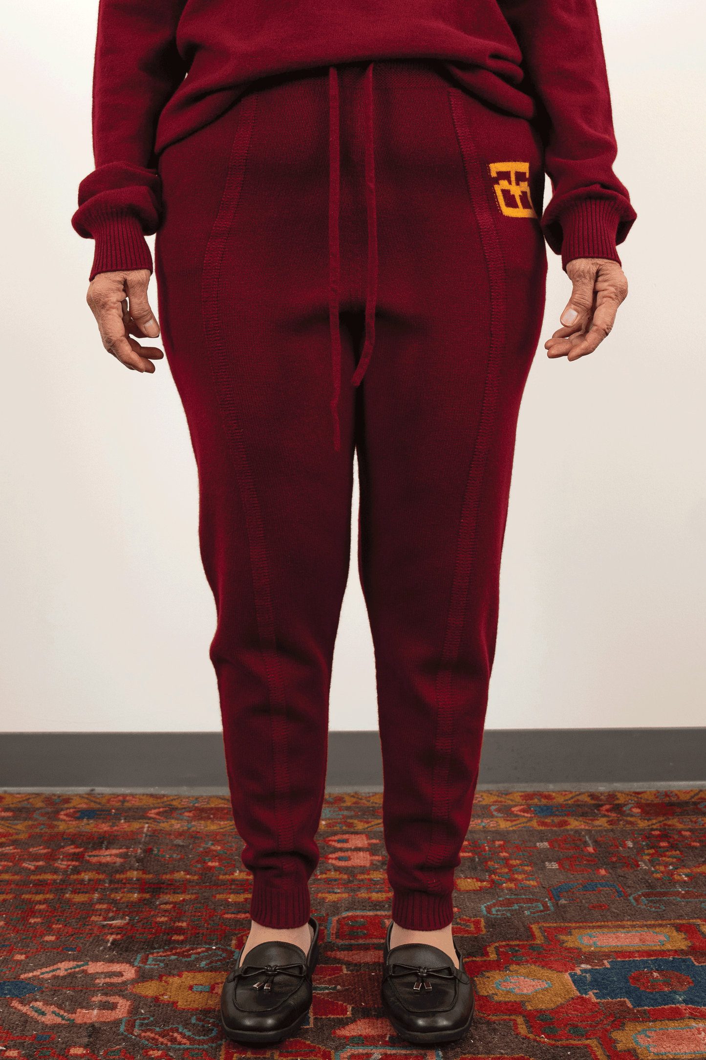 Monogram Joggers // Burgundy/Ochre