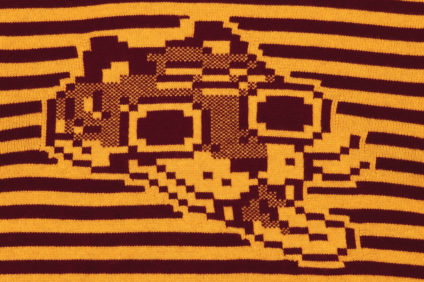 Super Striped - Jacquard Tigerbob Cropped Tshirt // Burgundy/Ochre