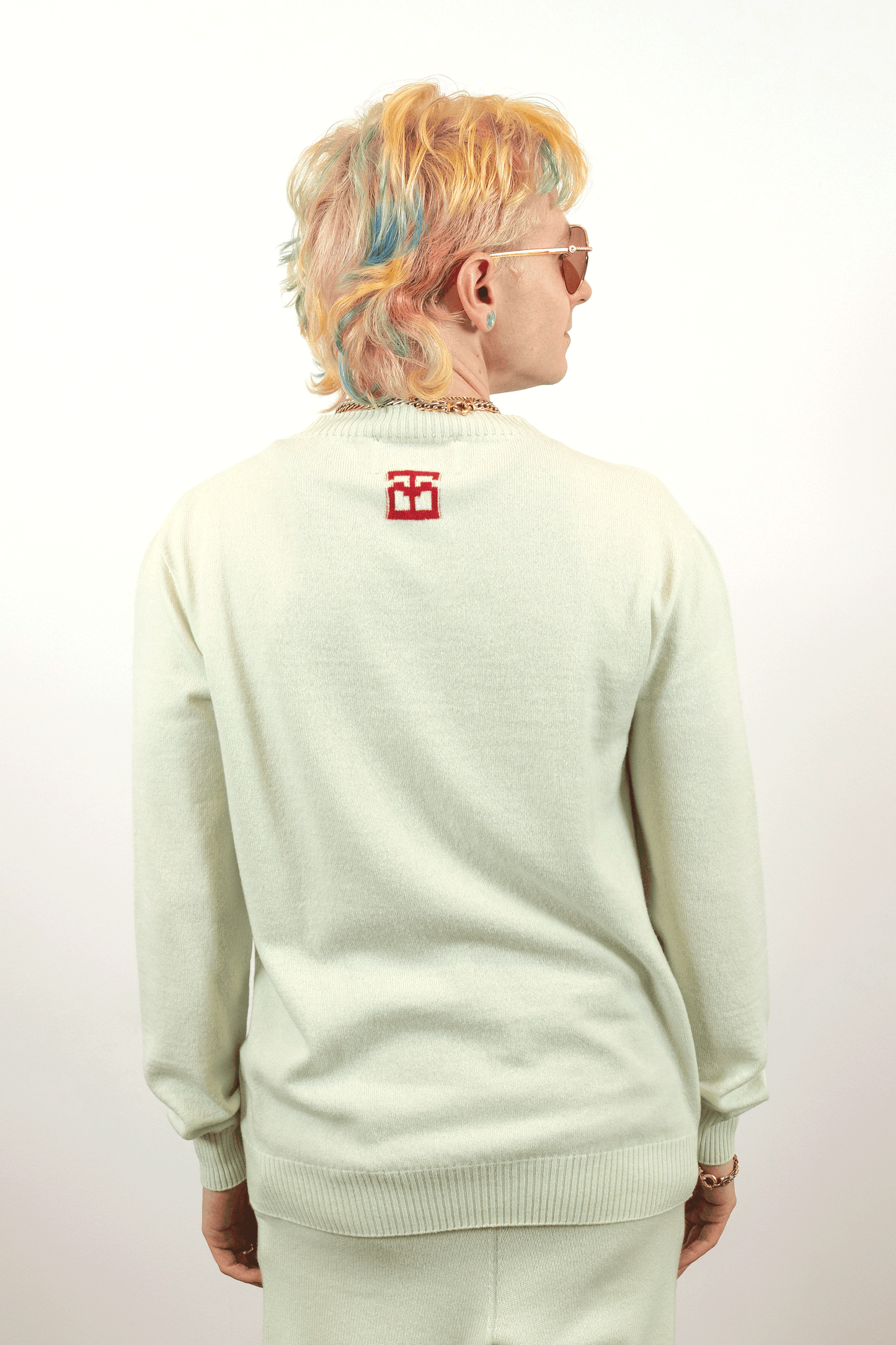 Monogram Crewneck // Frost/Bean