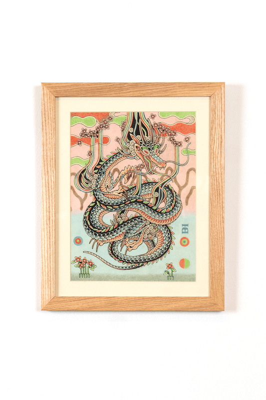 Original Drawing // Dragon of the Elysian Garden (Framed)