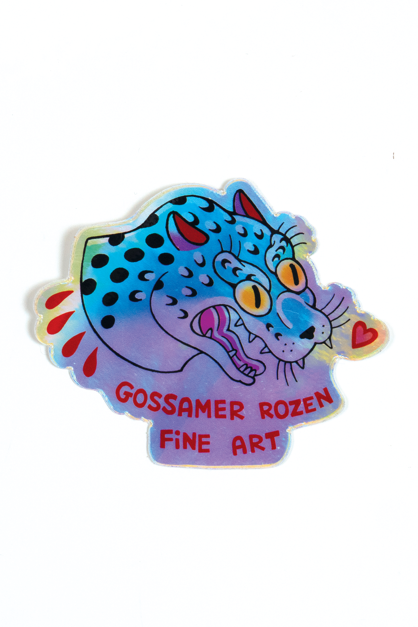 Blue Leopard Stickers // Holographic