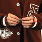 Jacquard Varsity Cardigan // Mahogany/Frost