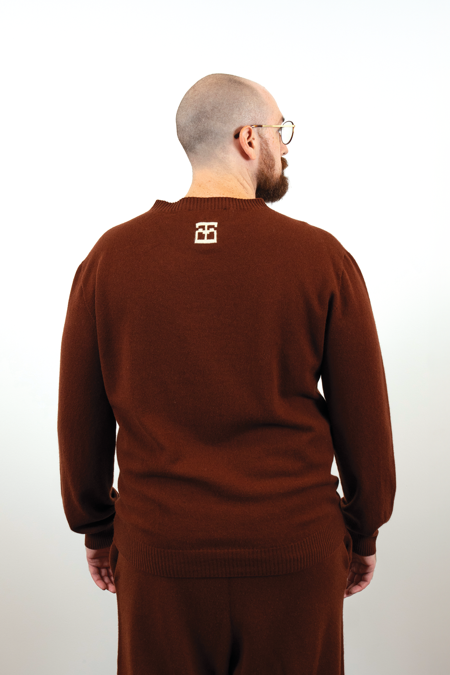 Monogram Crewneck // Mahogany/Frost