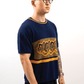 Intarsia Knit Boxy Tshirt // Midnight/Ochre