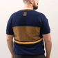 Intarsia Knit Boxy Tshirt // Midnight/Ochre