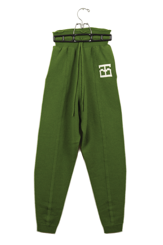 Monogram Joggers // Mossy/White