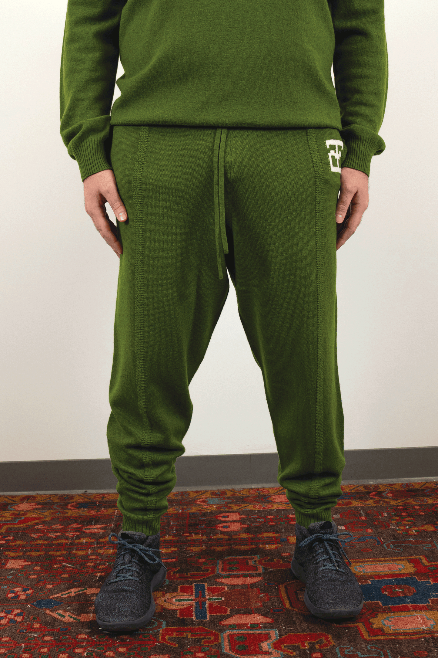 Monogram Joggers // Mossy/White