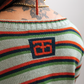 Cropped RBG Mint Striped Boatneck Tshirt // OOAK