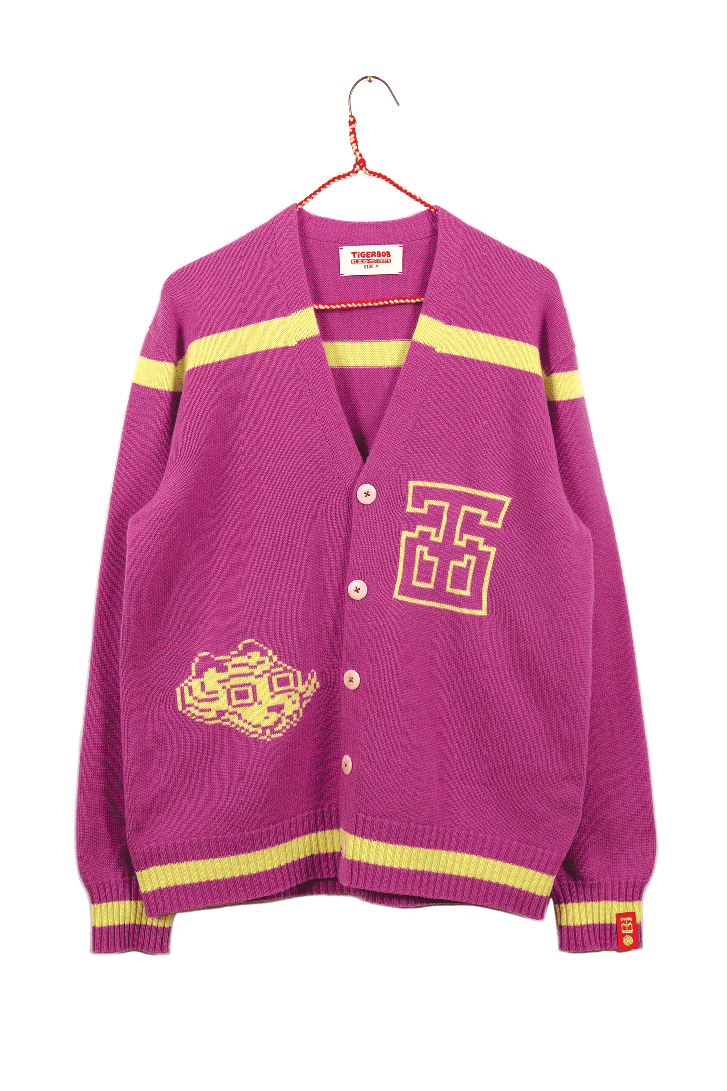 Jacquard Varsity Cardigan // Orchid/Pollen