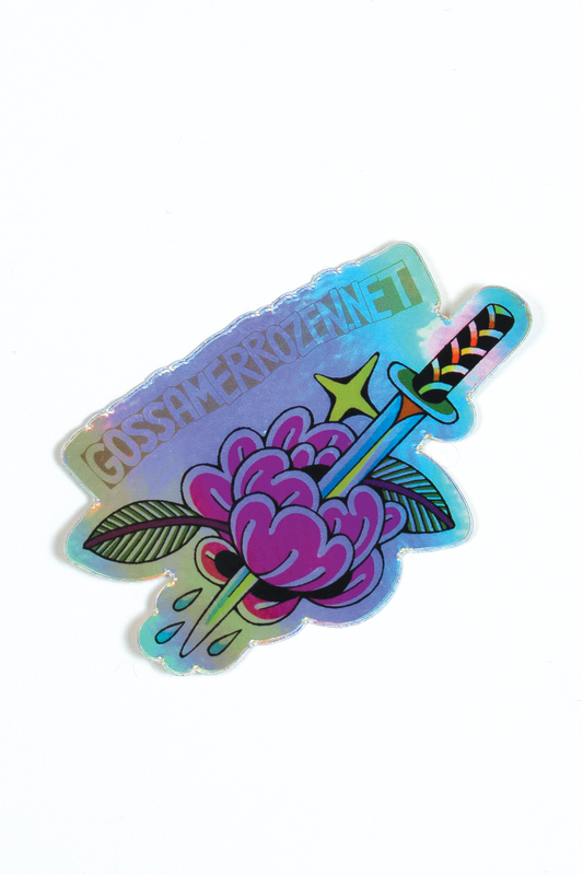 Pierced Flower Stickers // Holographic