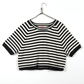 Breezy Striped Cropped Tee // Soot/Eggshell