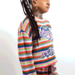 Rainbow Striped Tigerbob Crewneck // OOAK