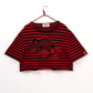 Super Striped - Jacquard Tigerbob Cropped Tshirt // Black/Scarlet