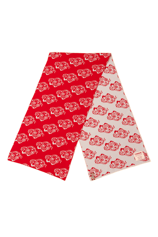 Tigerbob Reversible Scarf // Fire/Silver