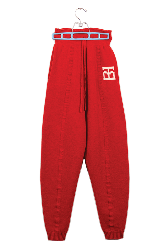 Monogram Joggers // Scarlet/Cream