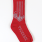 Tigerbob Long Eyes Athletic Socks // Scarlet/Gray