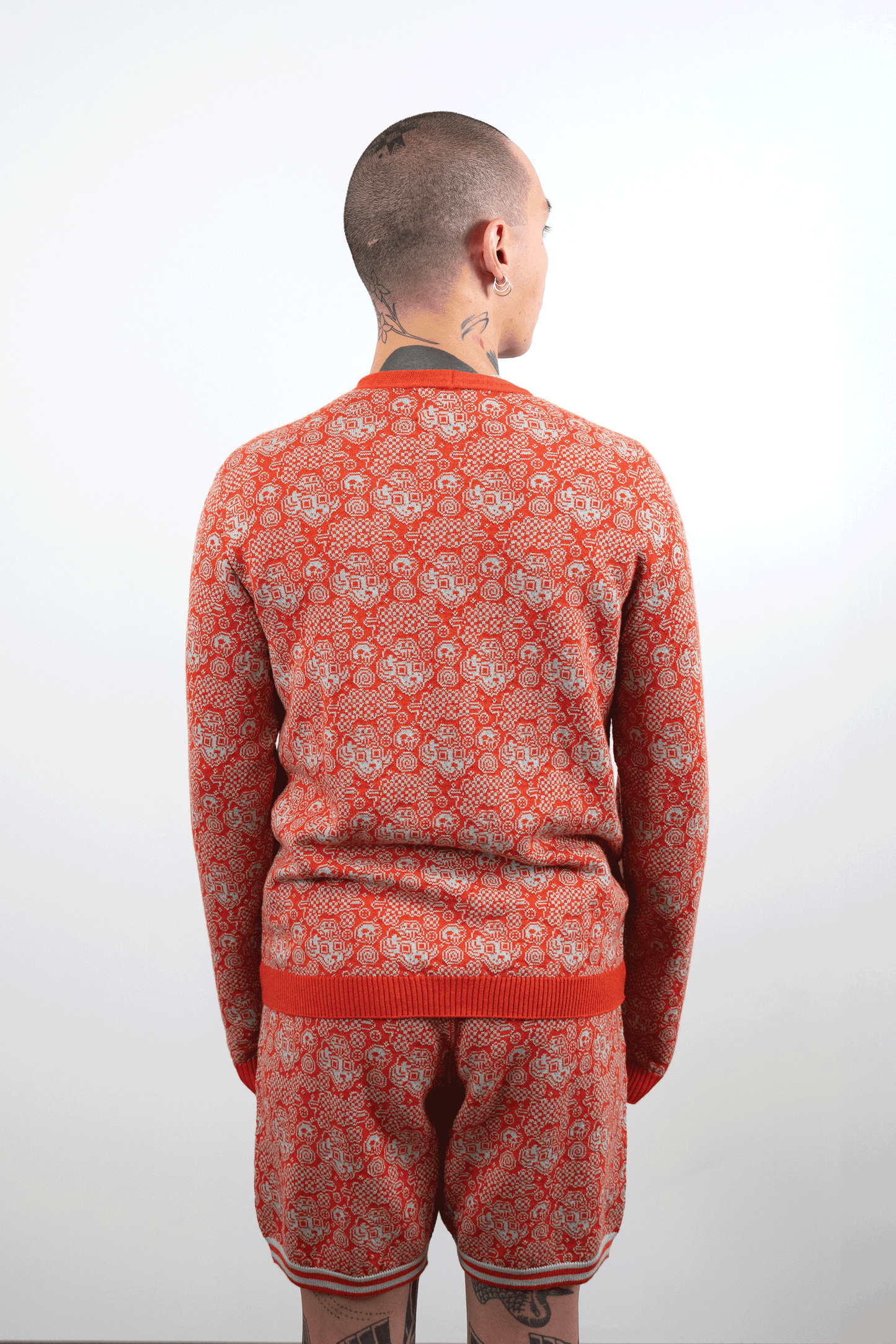 Jacquard Garden Cardigan // Magma/Stone