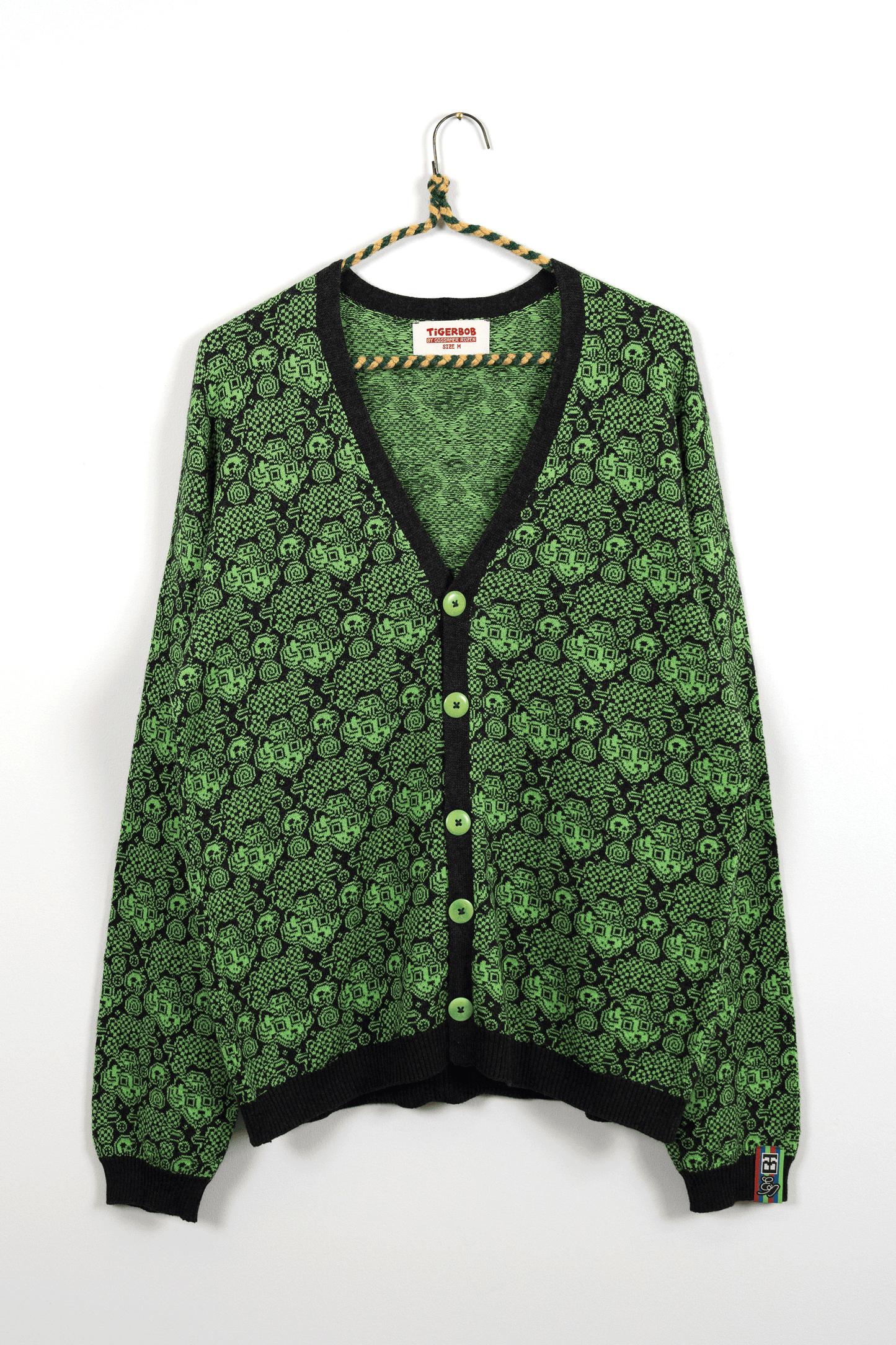 Jacquard Garden Cardigan // Soot/Clover