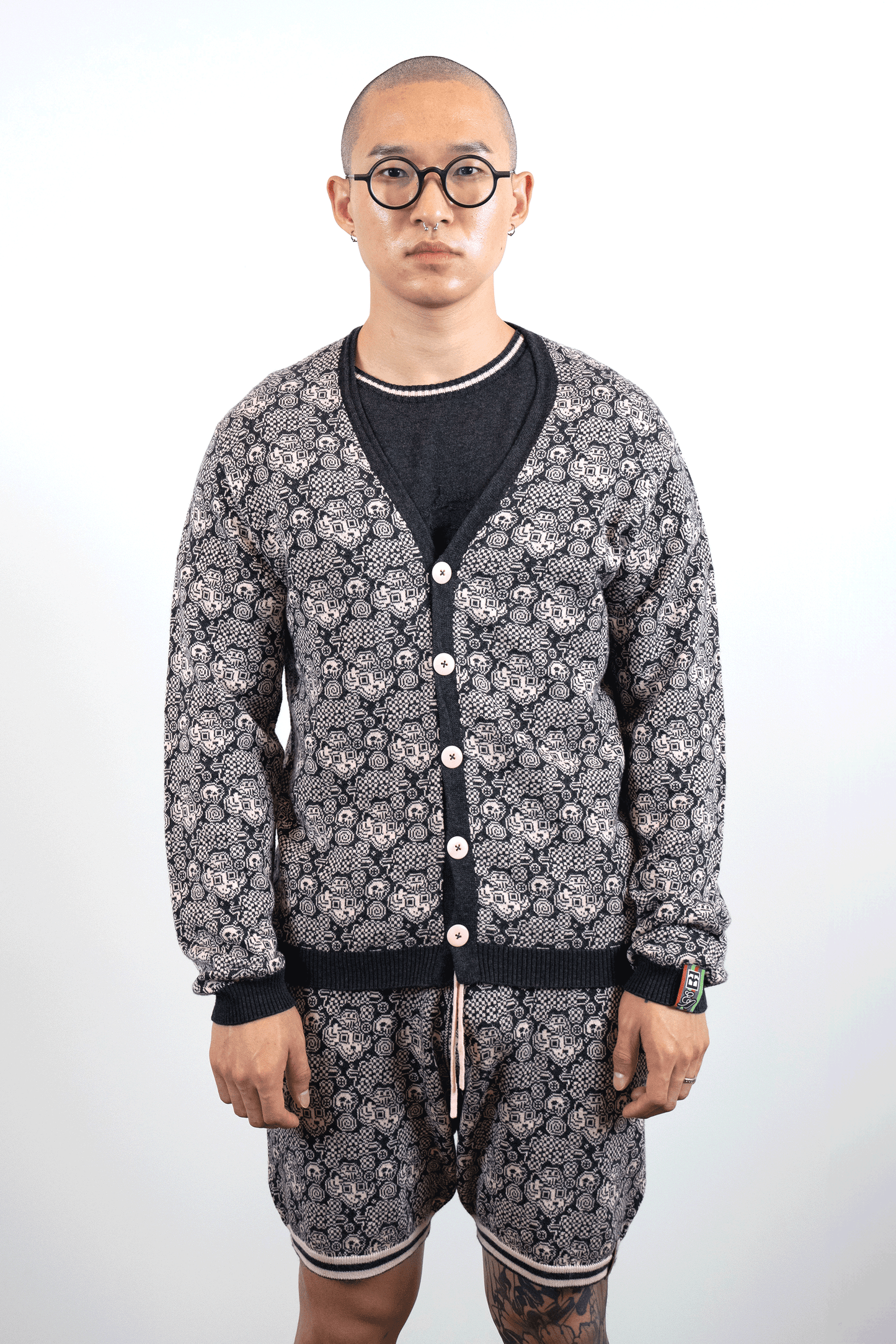 Jacquard Garden Cardigan // Soot/Momo