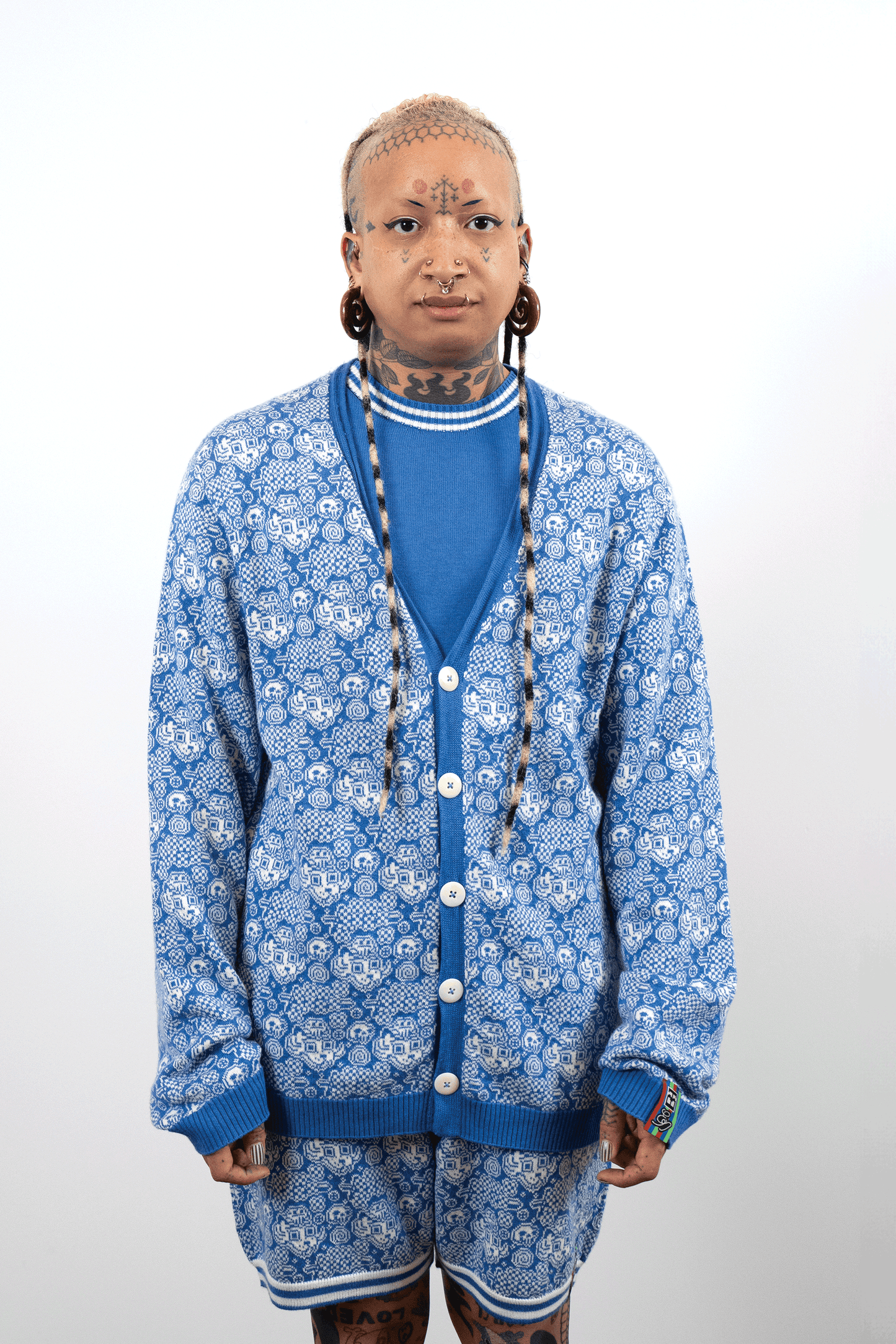 Jacquard Garden Cardigan // Twilight/Eggshell