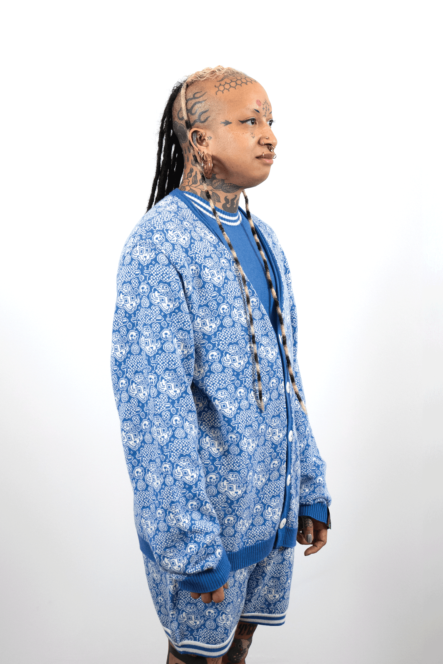 Jacquard Garden Cardigan // Twilight/Eggshell